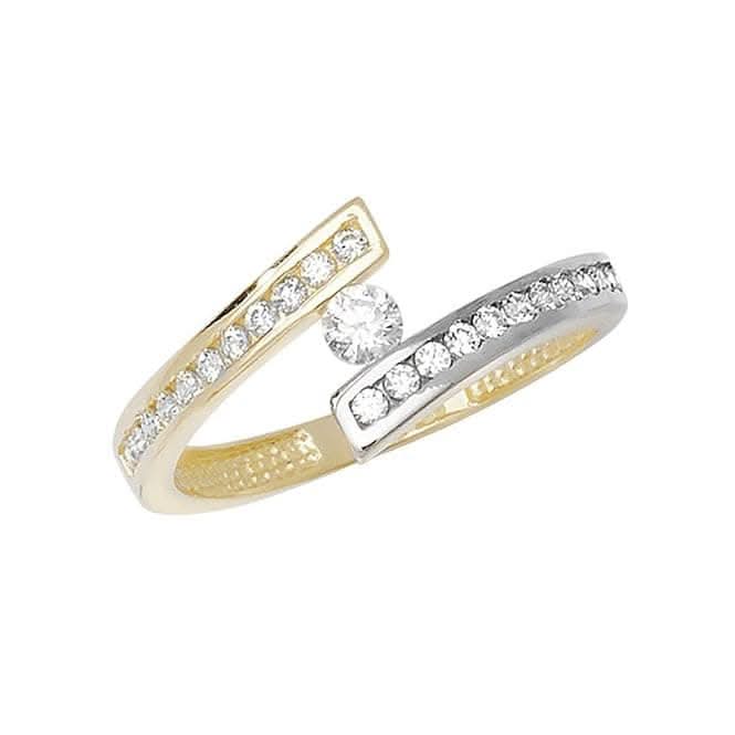 9ct Yellow Gold Ladies Zirconia Ring RN685