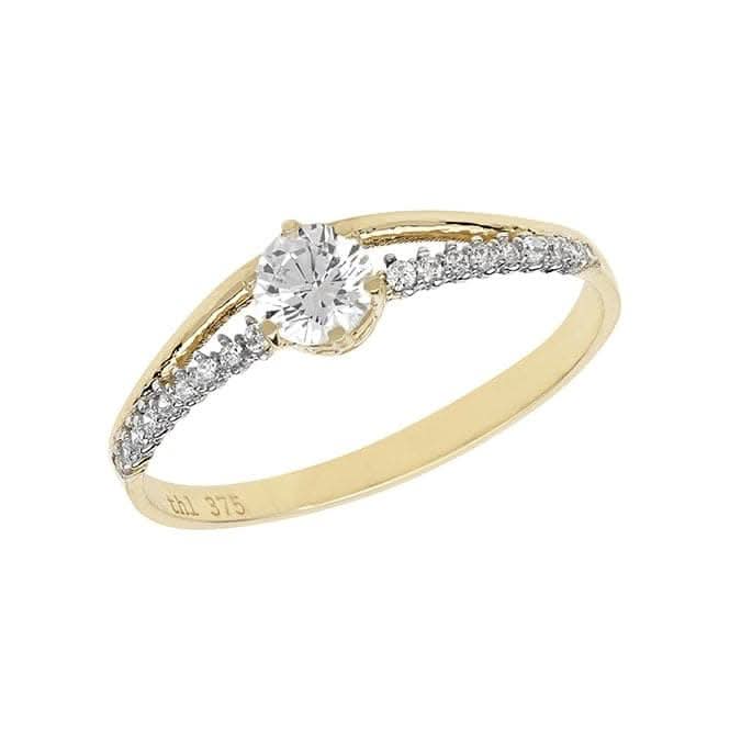 9ct Yellow Gold Ladies Zirconia Ring RN856