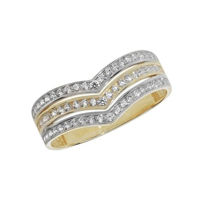 9ct Yellow Gold Ladies Zirconia Ring RN878