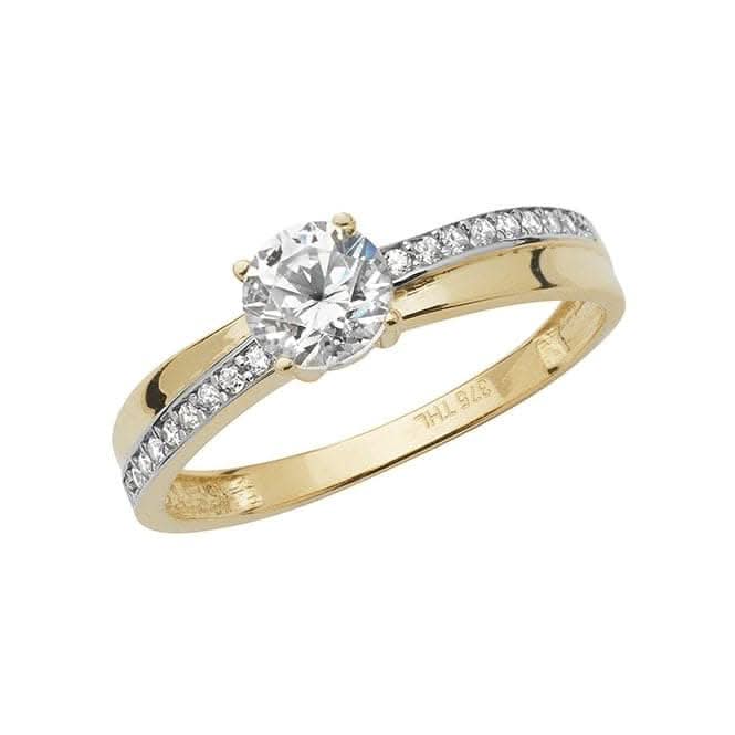 9ct Yellow Gold Ladies Zirconia Ring RN897