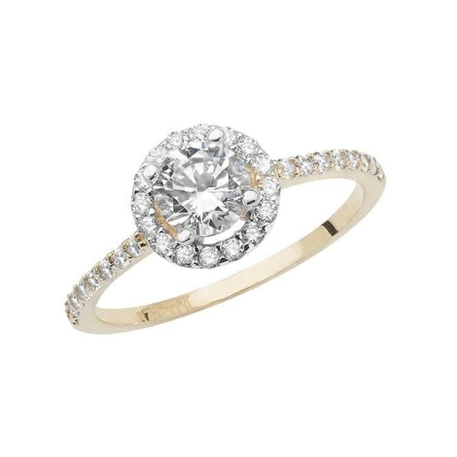 9ct Yellow Gold Ladies Zirconia Ring RN904