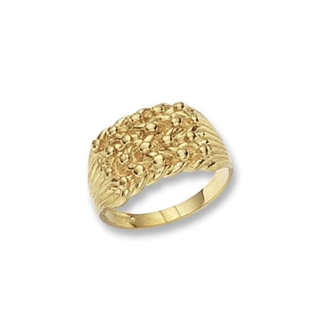 9ct Yellow Gold Mens Heavy Keeper 4 Row Ring RN178Acotis Gold JewelleryRN178/Q