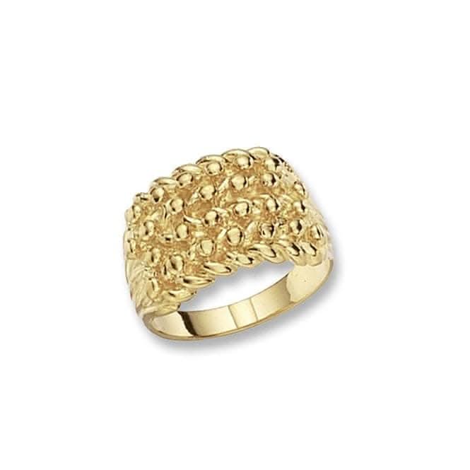 9ct Yellow Gold Mens Heavy Keeper 4 Row Ring RN179Acotis Gold JewelleryRN179/Q