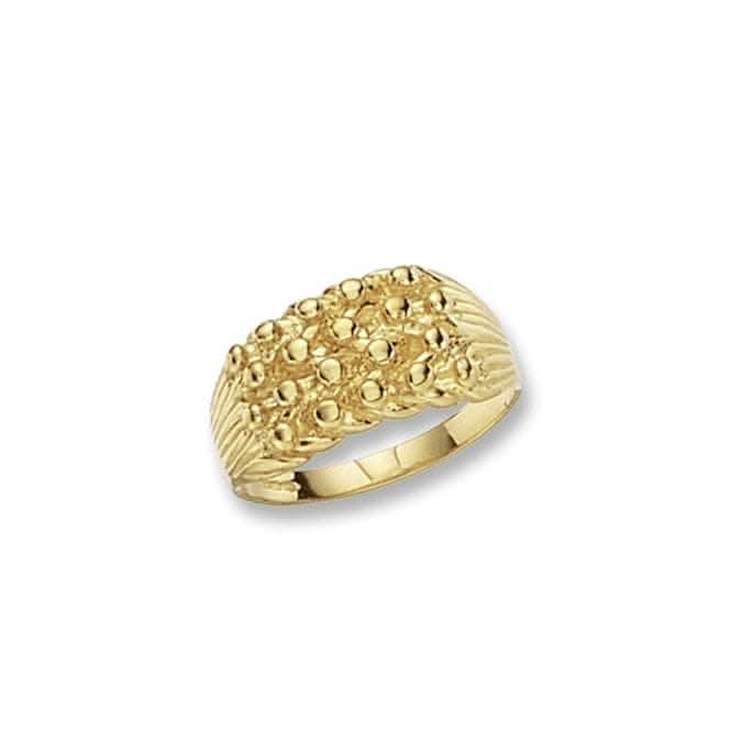 9ct Yellow Gold Mens Keeper 4 Row RN177