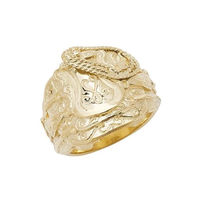 9ct Yellow Gold Mens Saddle Ring RN288