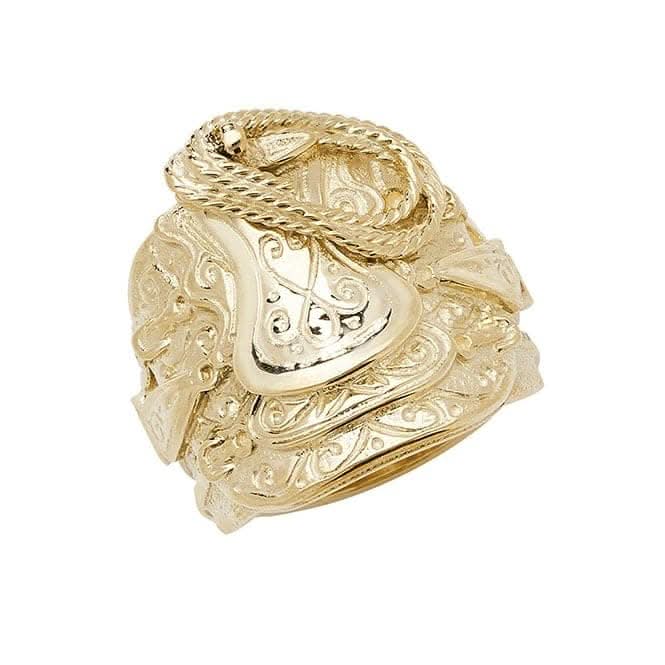 9ct Yellow Gold Mens Saddle Ring RN289