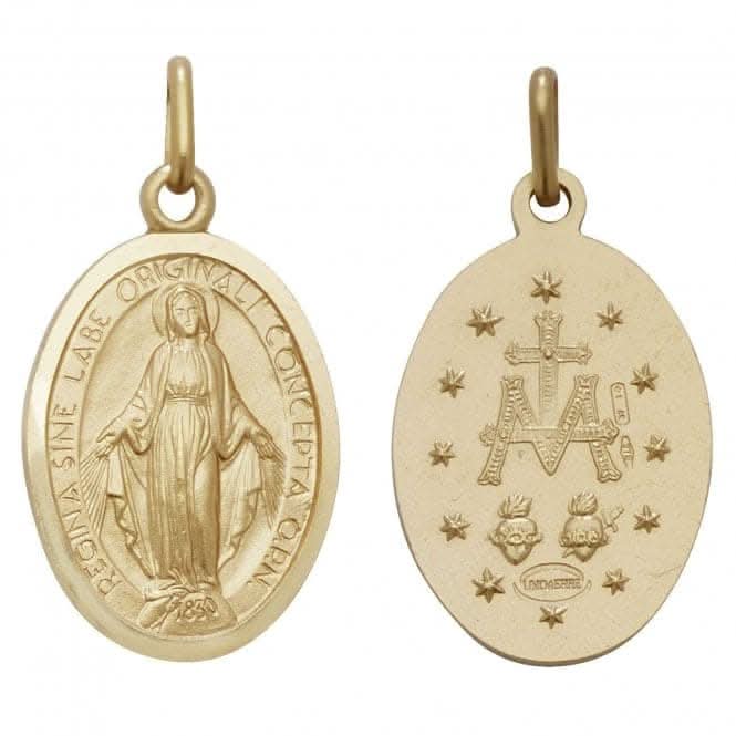 9ct Yellow Gold Miraculous Dbl Sided Oval Pendant PN167