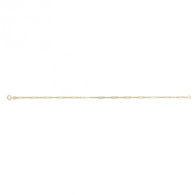 9ct Yellow Gold Mixed Length Link Bracelet GB514