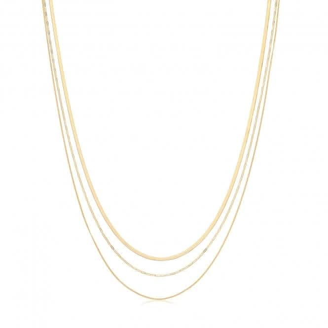 9ct Yellow Gold Multichain Necklet NK442Acotis Gold JewelleryNK442