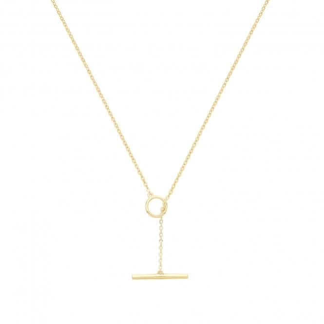 9ct Yellow Gold Open Circle & Bar Necklet NK393