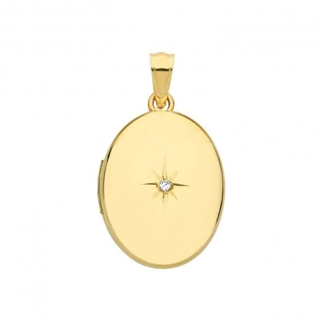 9ct Yellow Gold Oval Diamond Locket PN1082DAcotis Gold JewelleryPN1082D