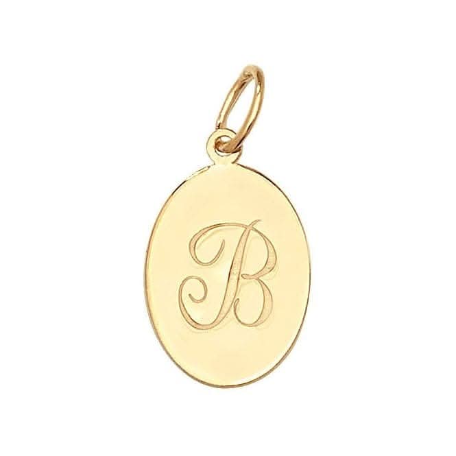 9ct Yellow Gold Oval Initial Pendant PN922/B