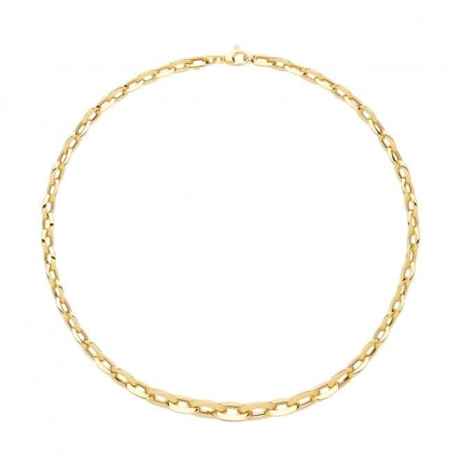 9ct Yellow Gold Oval Open Link Necklet NK373