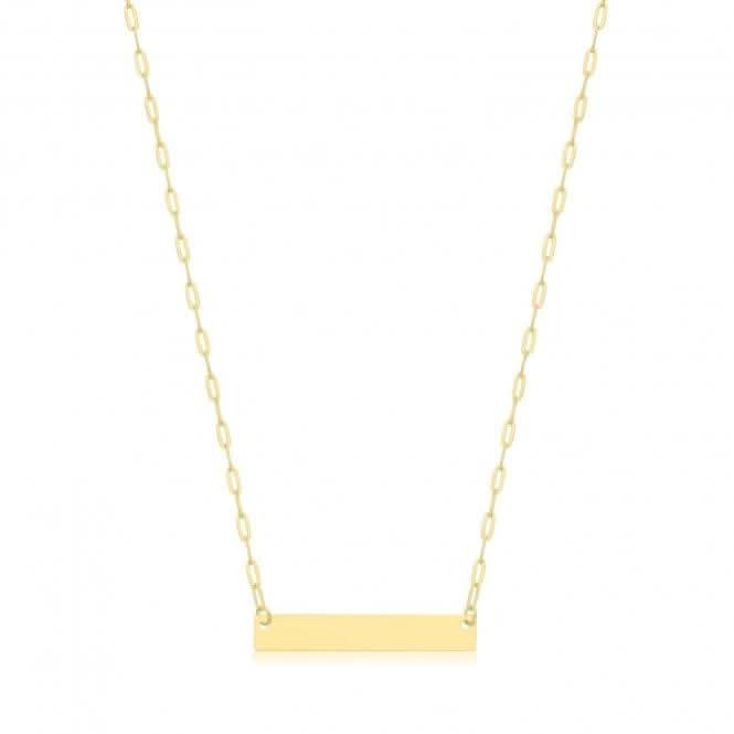 9ct Yellow Gold Paperclip Chain ID Necklet NK439
