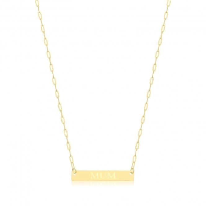 9ct Yellow Gold Paperclip Chain Mum Necklet NK441