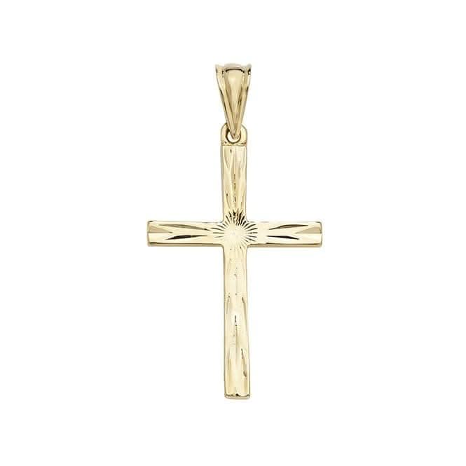 9ct Yellow Gold Patterned Cross Pendant PN1029Acotis Gold JewelleryPN1029