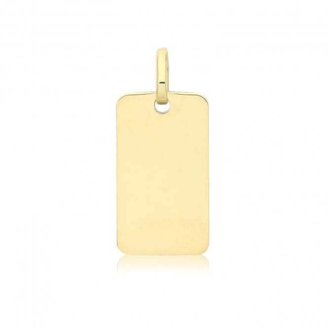 9ct Yellow Gold Plain Rectangle Pendant PN1326