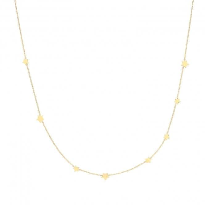 9ct Yellow Gold Plain Star Necklet NK424