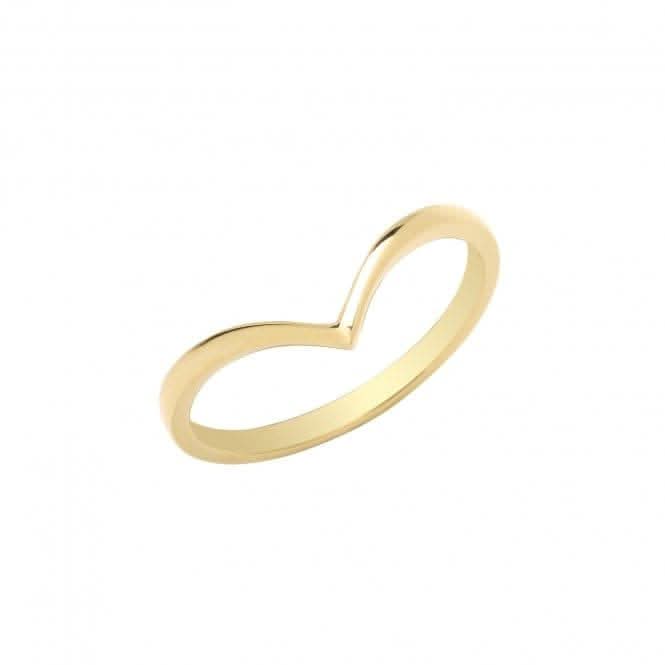 9ct Yellow Gold Plain Wishbone Ring RN1655
