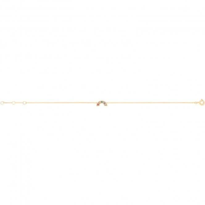 9ct Yellow Gold Rainbow Chain Bracelet