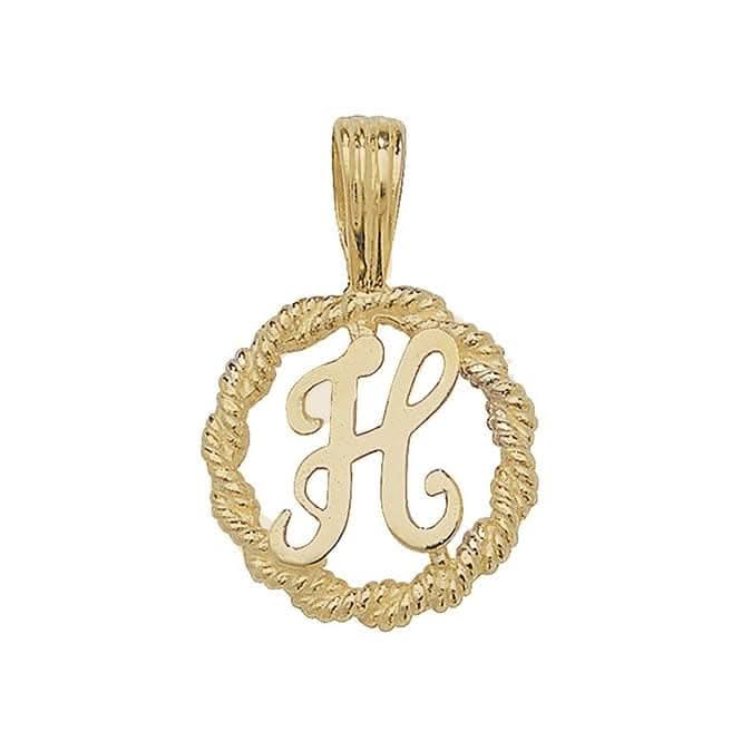 9ct Yellow Gold Rope Initial Pendant PN525/H