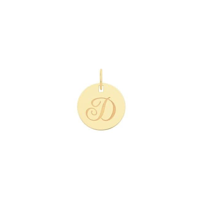9ct Yellow Gold Round Initial Pendant PN923/D