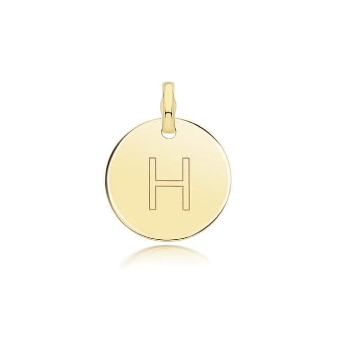 9ct Yellow Gold Round Plain Initial Pendant PN1280/HAcotis Gold JewelleryPN1280/H