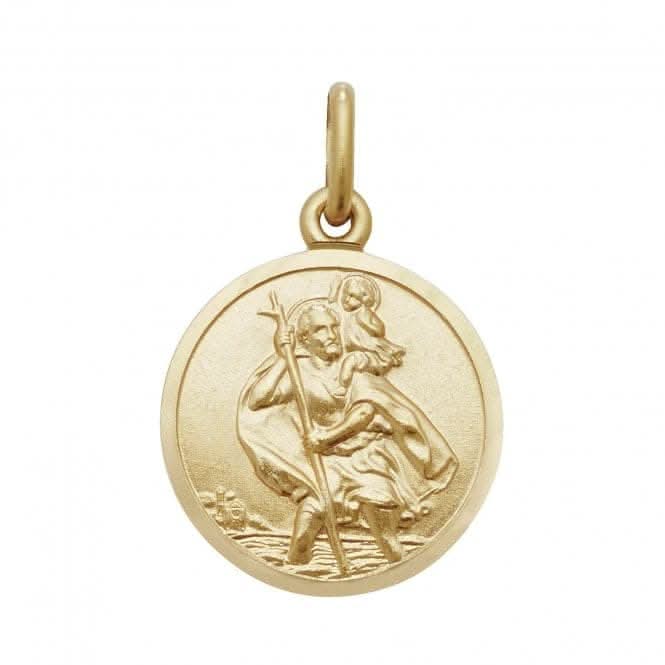 9ct Yellow Gold Round St Christopher Pendant PN145