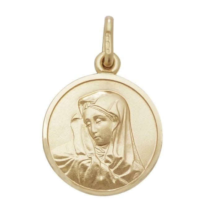 9ct Yellow Gold Round Virgin Mary Pendant PN171