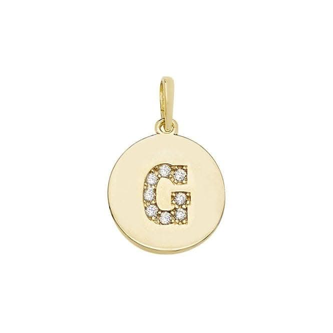 9ct Yellow Gold Round Zirconia Initial Pendant PN610/GAcotis Gold JewelleryPN610/G