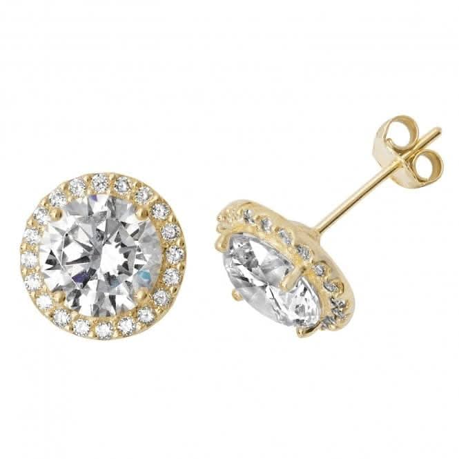 9ct Yellow Gold Round Zirconia Stud Earrings ES521Acotis Gold JewelleryES521