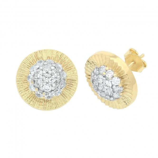9ct Yellow Gold Round Zirconia Stud Earrings ES546Acotis Gold JewelleryES546