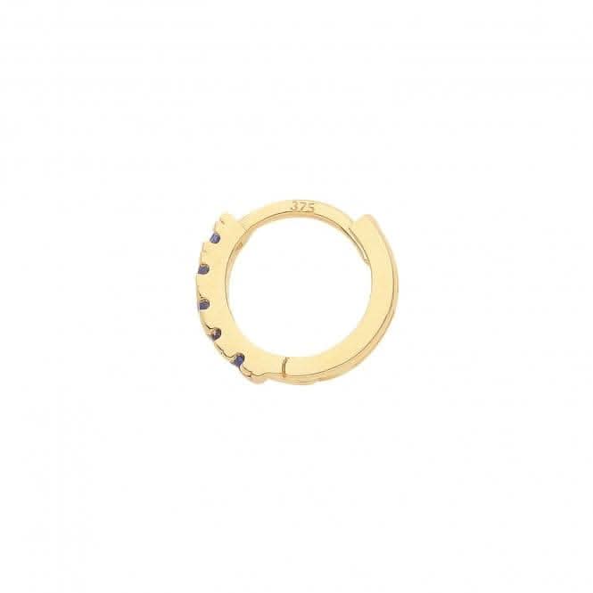9ct Yellow Gold Sapphire Blue Zirconia Single Cartilage Huggies 7Mm ES1995SAcotis Gold JewelleryES1995S
