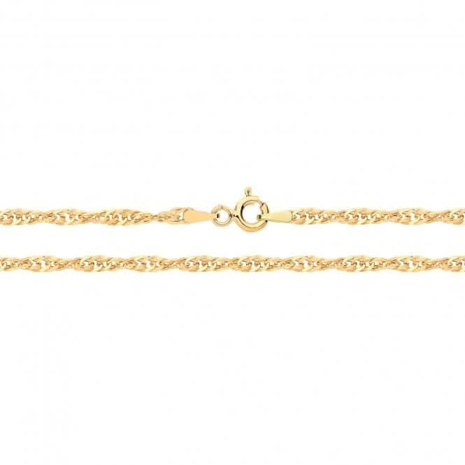 9ct Yellow Gold Singapore Hollow Chain CH229Acotis Gold JewelleryCH229/18