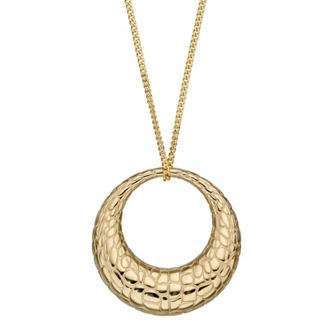 9ct Yellow Gold Snake Skin Texture Pendant GP2292