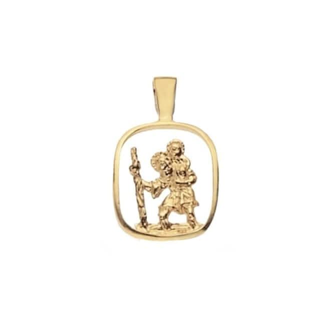 9ct Yellow Gold St Christopher Cut Out Pendant PN437