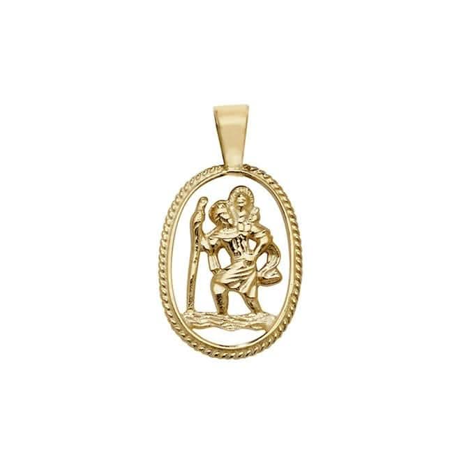 9ct Yellow Gold St Christopher Cut Out Pendant PN439