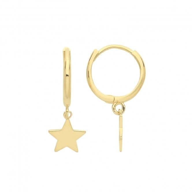 9ct Yellow Gold Star Drop Earrings ER1174