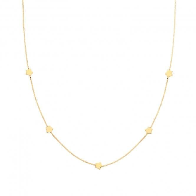 9ct Yellow Gold Star Necklet NK375