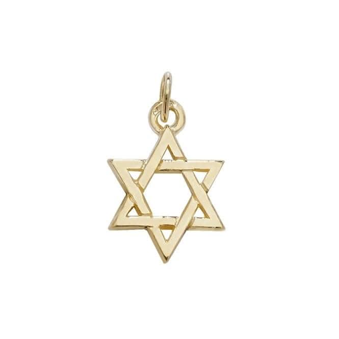9ct Yellow Gold Star Of David Pendant PN453