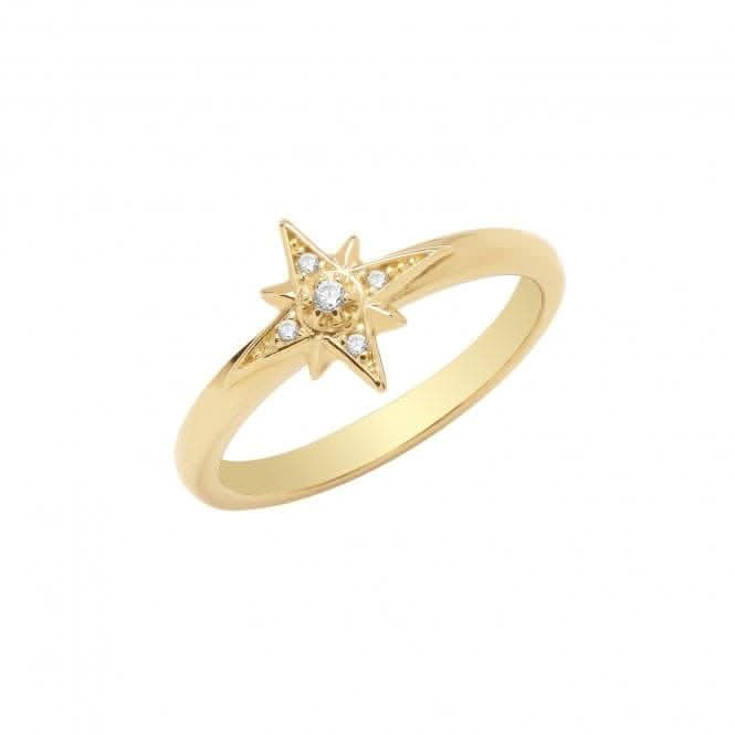 9ct Yellow Gold Starburst Ring RN1669