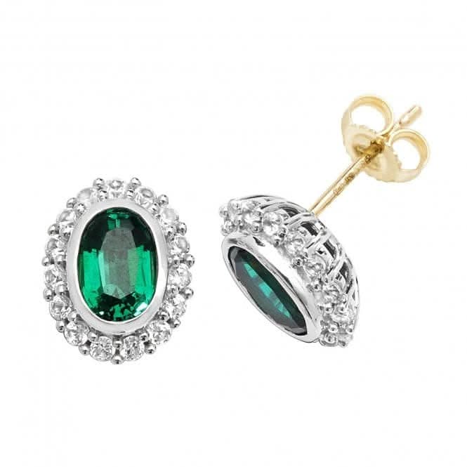 9ct Yellow Gold Stud Rh Plated Earrings ES1203EAcotis Gold JewelleryES1203E