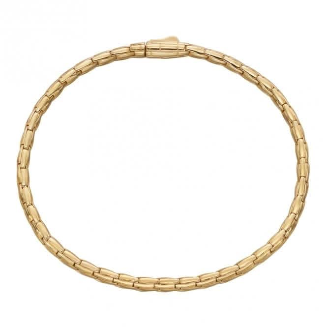9ct Yellow Gold Textured Tubular Bracelet GB509