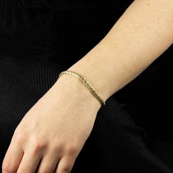 9ct Yellow Gold Textured Tubular Bracelet GB509