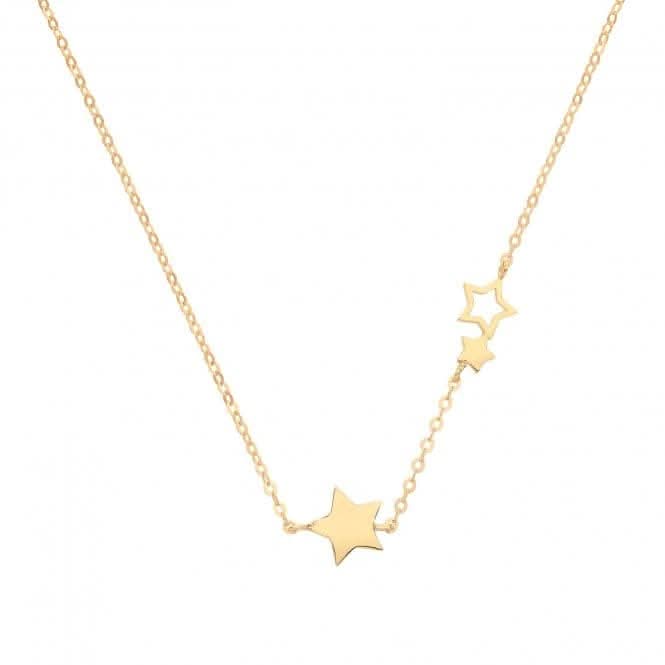 9ct Yellow Gold Trail Of Stars Necklet NK1610