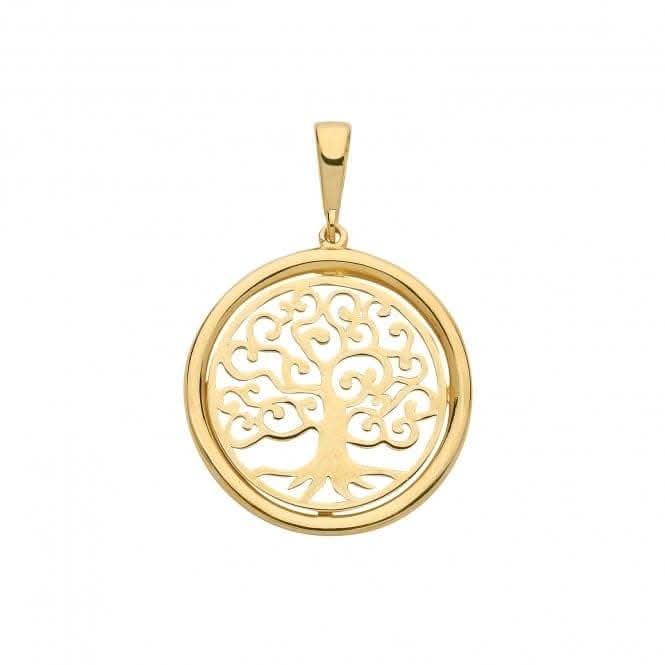 9ct Yellow Gold Tree Of Life Round Pendant PN1078