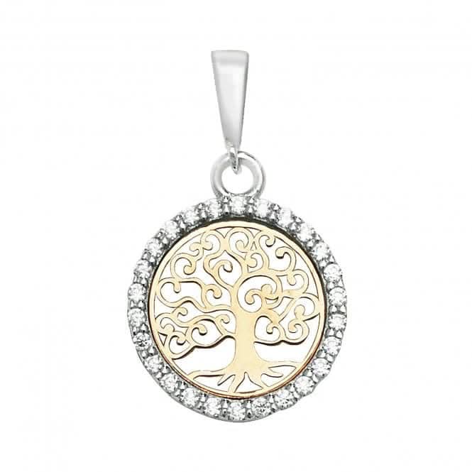 9ct Yellow Gold Tree Of Life Round Zirconia Pendant PN1063Acotis Gold JewelleryPN1063