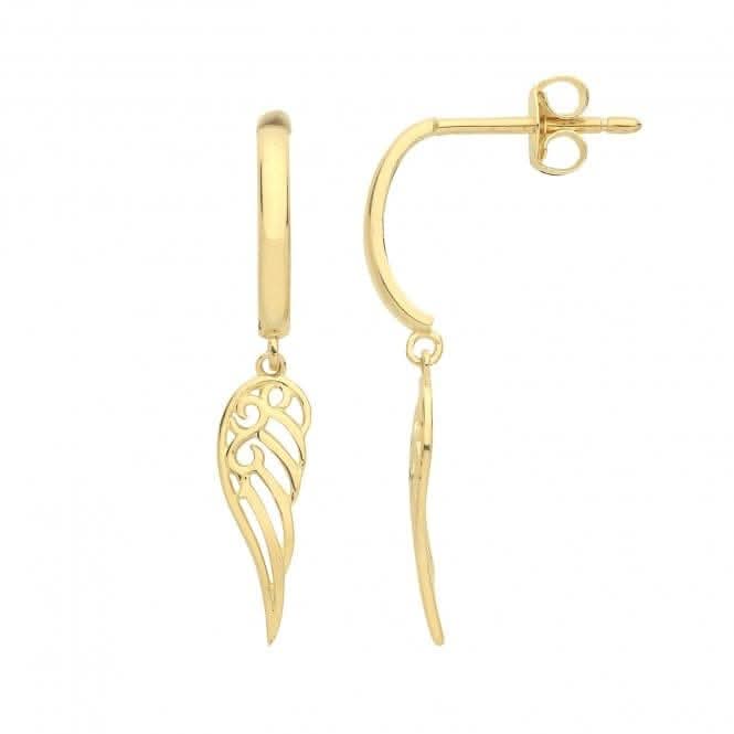 9CT Gold Angel Wings Drop Earrings ER1158