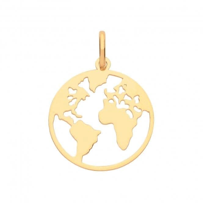 9ct Yellow Gold World Map Pendant PN1067Acotis Gold JewelleryPN1067