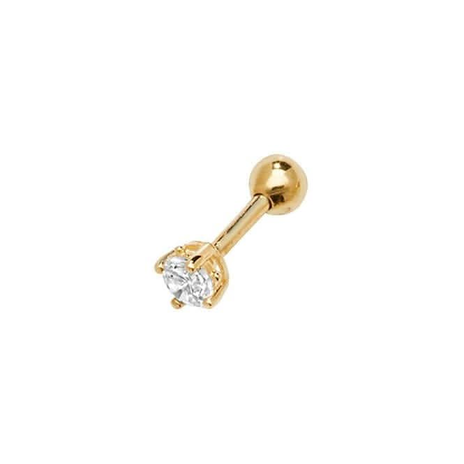 9ct Yellow Gold Zirconia Cartilage 6mm Post Stud ES909